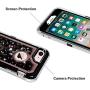iPhone 8 Case, iPhone 7 Case, Anuck 3 in 1 Hybrid Heavy Duty Defender Case Sparkly Floating Liquid Glitter Protective Hard Shell Shockproof TPU Cover for Apple iPhone 7/ iPhone 8 4.7 inch - Black