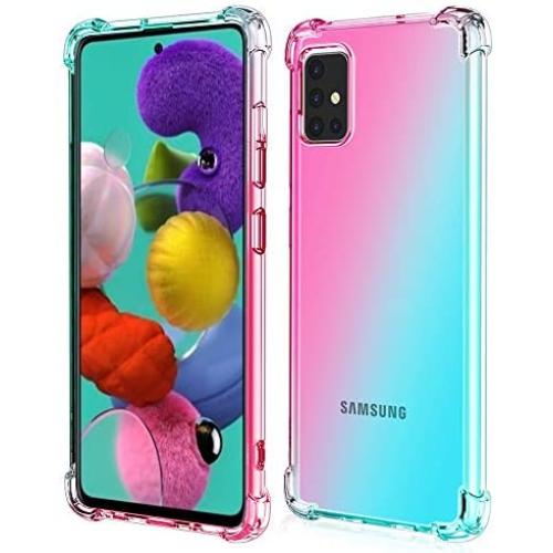 ROSAUI for Samsung Galaxy A10e Case Soft TPU Bumper Slim fit Shockproof Anti Scratch Drop Protection Flexible Gradient Transparent Cute Case for Galaxy A10e (Teal-Pink)