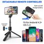 SYOSIN Bluetooth Selfie Stick Tripod, Extendable Aluminum Tripod Stand with Wireless Remote 360° Rotation Selfie Stick for iPhone 11/11 Pro Max/XS Max/XS/XR/X/8/7 Android Phone and Sports Camera GoPro