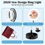 6.3" LED Ring Light with Makeup Mirror; Adjustable Height Stand Selfie Ring Light with Rotating Phone Holder; 3 Color Modes and 10 Brightness Levels for YouTube Video/Live Stream/Photography