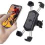 Bike Phone Mount, Anti Shake and Stable 360° Rotation Bicycle Accessories Motorcycle Phone Holder Motorbike Handlebars Adjustable Fits for iPhone Samsung Android GPS Other Devices (Black)