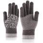 Pveath Winter Knit Gloves Warm Touch Screen Women Men Winter Gloves Knitted Snowflake Smart Phone Touch Screen Gloves Full Finger Mittens Warm Gloves for Men Women,