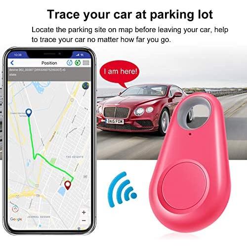 4 Pack Smart GPS Tracker Key Finder Locator Wireless Anti Lost Alarm Sensor Device for Kids Dogs Car Wallet Pets Cats Motorcycles Luggage Smart Phone Selfie Shutter APP Control Compatible iOS Android