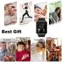 Smart Watch - Sazooy Bluetooth Smart Watch Support Make/Answer Phones Send/Get Messages Compatible Android iOS Phones with Camera Pedometer SIM SD Card Slot for Men Women (Silver)