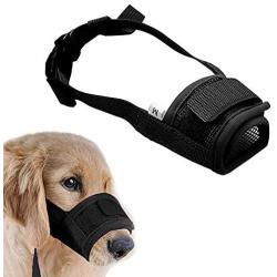 Coppthinktu Muzzle for Dogs - Adjustable Soft Dog Muzzle for Small Medium Large Dog, Air Mesh Training Dog Muzzles for Biting Barking Chewing - Breathable Mesh & Soft Flannel Protects Dog Mouth Cover