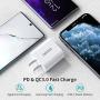 USB C Charger, CHOETECH 18W PD Fast Charger Ultra-Compact Type C Wall Charger Compatible iPhone 11/11 Pro/11 Pro Max/X/XS/XR/8/8 Plus, iPhone SE, iPad Pro, Pixel 3/4, Galaxy S10+/S10/S9, LG and More