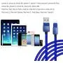 Fast Phone Charger Cable 16FT/5M Cell Phone Charging Cord Extra Long Nylon Braided Data Sync Cable Metal Connector Blue USB Cable Powerline for Phone XR/X/8/8 Plus/7/7 Plus/6/6s/Plus/SE Pad