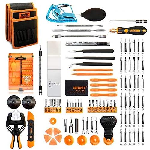 Jakemy Screwdriver Set, 99 in 1 with 50 Magnetic Precision Driver Bits, Repair Tool kit with Pocket Tool Bag for iPhone 8 / Plus, Computer, Macbook, Cell Phone, PC, Laptop, Tablet, Game Console