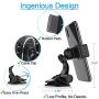 APPS2Car Suction Cup Phone Holder for Car with Adjustable Arm, Low Profile Dashboard Phone Mount Compact Windshield Window Dash Mobile Stand Compatible w/All iPhone and Android Cell Phones