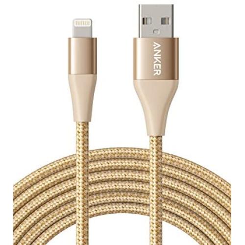 iPhone Charger Cable 10 Foot, Anker Powerline+ II Lightning Cable, (10 ft MFi Certified) Extra Long iPhone Charging Cord Compatible with iPhone SE 11 Pro Max Xs MAX XR X 8 7 6S, iPad and More (Gold)