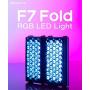 Falcon Eyes F7 Fold RGB On Camera Video Light 24W 2500K-9000K with Honeycomb and Magic Arm,Support Mobile App for Video/Photo/Product Photography