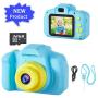D.DA.D Kids Camera for Boys Best Birthday Gifts for 3 4 5 6 7 8 Year Old Children Toddler Toys, Portable Rechargeable Digital Video Camcorder 2.0 Inch IPS Screen with 32GB Card – Blue