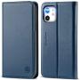 SHIELDON iPhone 11 Case, Genuine Leather iPhone 11 Wallet Case with Folio Stand RFID Blocking Credit Card Slot Magnetic Protective Cover Compatible with iPhone 11 (6.1-inch, 2019)- Dark Blue