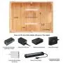 MobileVision 10-Port Bamboo Charging Station Includes 2 Powermod 5 USB Port Chargers for Smartphones & Tablets
