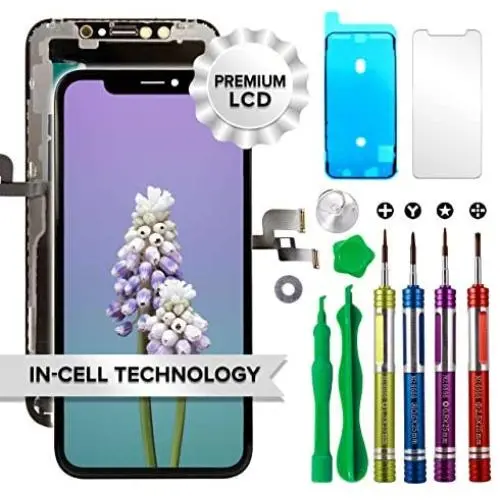 Ace Tech Compatible with iPhone X LCD Screen Replacement 5.8 Inch (Model A1865 A1901 A1902) Touch Screen Display digitizer Repair kit Assembly with Complete Repair Tools and Screen Protector Ace Tech Compatible with iPhone X LCD Screen Replacement 5.8 Inch (Model A1865 A1901 A1902) Touch Screen Display digitizer Repair kit Assembly with Complete Repair Tools and Screen Protector