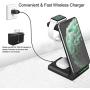 Wireless Charger 3 in 1 Charging Station for Apple Watch Series 5/4/3/2/1 and Airpods 1/2/Pro Fast Wireless Charger Stand Qi Charging Dock for iPhone 11/Xs/X Max/XR/X/8/8Plus/Samsung S9/Note 9