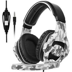 SADES SA810 New Updated Xbox One Headset Over Ear Stereo Gaming Headset Bass Gaming Headphones with Noise Isolation Microphone for New Xbox One PC PS4 Laptop Phone(Camouflage)