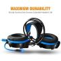 PS4 Gaming Headset KingTop Xbox One LED Lighting Computer Headphone with Mic Stereo Bass for PlayStation4 Xbox One PC Tablet Laptop Mobile Phones Smartphones
