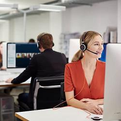 Jabra Evolve 40 UC Stereo Wired Headset / Music Headphones (U.S. Retail Packaging)