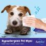 Furbliss Hygienic Pet Wipes for Dogs & Cats, Cleansing Grooming & Deodorizing Hypoallergenic Thick Wipes with All Natural Deoplex Deodorizer 100ct Pack, Refreshing Scent