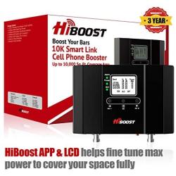 HiBoost 10K Smart Link - Cell Phone Signal Booster - Improves Reception on Phones, Tablets and Hotspots - Cell Booster to Support all Carrier - For Homes and Offices. Boost up to 4,000 - 10,000 Sq. Ft