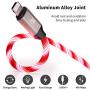 LED Phone Charger Cable - 6.5ft Light Up Visible Flowing Charger Charging Cord Compatible with 11 Pro Max XS XR X 8 7 6S 6 Plus 5S 5 (Red)