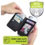 Cell Phone Wallet for Back of Phone, Stick On Wallet Credit Card ID Holder with RFID Protection Compatible with iPhone, Galaxy & Most Smartphones and Cases