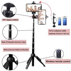 Bluehorn All in one Portable 40 Inch Aluminum Alloy Selfie Stick Phone Tripod with Wireless Remote Shutter for iPhone 11 pro Xs Max Xr X 8 7 6 Plus, Android Samsung Smartphone Vlogging Live Stream