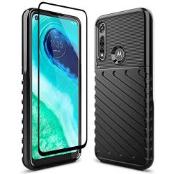 Sucnakp Moto G Fast Case Motorola G Fast Case with Screen Protector Shock Absorption Anti Scratch Heavy Duty Durable Drop Protection Cell Phone Cover for Motorola Moto G Fast（LT Black）