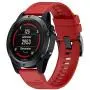 Digit.Tail 26mm Replacement Adjustable Silicone QuickFit Band Sport Bracelet Strap for Garmin Fenix 6X/Fenix 6X Pro, Fenix 5X/Fenix 5X Plus/3 Zafiro HR, Foretrex 601/701, Quatix 3 Smartwatch (Red)
