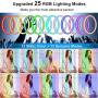 Selfie Ring Light with Stand, 10 inch 28 Color RGB Circle Light with Wireless Remote Control, LED Desk Ringlight with Tripod and Phone Holder for YouTube Video, Makeup, Live Stream, Photography