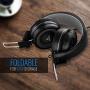 Sonitum On Ear Headphones with Microphone, Wired Head Phones with Volume Control for Computer Ipad Cellphone, Kids Headphones for School, Foldable/Adjustable fit Tangle Free 1.5m Cord, 3.5mm Jack