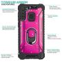 CasemartUSA Phone Case for [Samsung Galaxy A21], [Titanium Series][Hot Pink] Aluminium Cover Full Rotating Metal Ring Holder Kickstand for Samsung Galaxy A21 (Verzion, Boost Mobile, T-Mobile, Metro)