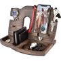 BarvA Wood Dock-ing Station Tray Cell-Phone Smart-Watch Holder Men Charging Accessory Night-Stand Father Mobile Base Gadget Organizer Dresser Wallet Storage Adult Anniversary Birth-day Graduation Gift
