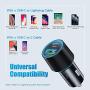[Latest 2020] USB C PD Car Charger, Total 36W Dual Type C Fast PD Car Charger with 18W Power Delivery & Quick Charge 3.0 for iPhone11 Pro MAX/11 Pro, iPad and More(USB C to A Cable Included)