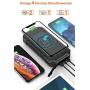 Solar Power Bank 26800mAh, Riapow Wireless Portable Charger Fast Charge 3.0A Solar Charger External Battery with 4 Outputs & LED Flashlight Phone Chargers for Phone, Tablet and Camping Outdoors