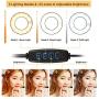 Andoer Clip-On LED Ring Light 3 Lighting Modes, USB Fill-in Lamp Dual Lights Dimmable Flexible Arms Design with Phone Holder for Live Video Chatting Selfie