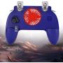 Mobile Game Controller, 6-in-1 Multi-Function Gaming Grip with Portable Charger Cooling Fan, Mobile Game Trigger Joystick for 6.5" Phone(Blue)