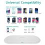 CHOETECH Dual Wireless Charger 5 Coils Qi Certified Fast Wireless Charging Pad Compatible with iPhone 11/11 Pro/11 Pro Max/SE/XS Max/X Samsung Galaxy Note 10/S20/S20+/S10 AirPods Pro Adapter Included