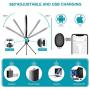Selfie Ring Light 10’’ with Tripod Stand & Phone Holder, Desktop LED Ring Light with Dimmable 3 Light Modes &10 Brightness for Live Streaming/YouTube Video/Makeup/Volg, Compatible with iPhone Android
