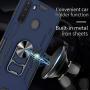 Phone Case for Samsung Galaxy A21 with Tempered Glass Screen Protector Cover and Magnetic Stand Ring Holder Slim Hybrid Hard Cell Accessories Glaxay A 21 21A A21Case GalaxyA21 A215 2020 Cases Blue