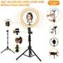 Ring Light,10.2" LED Ring Light with Stand and Phone Holder,Adjustable Bracket(16.56 to 53.5),3 Light Modes 10 Brightness,Selfie Dimmable Ringlight for YouTube Video/Live Stream/Makeup/Photography