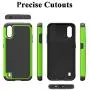 Dahkoiz Galaxy A01 Case with Tempered Glass Screen Protector [2 Pack], Armor Defender Cover Samsung Galaxy A01 Cases Dual Layer Hybrid Protective Phone Case for Samsung Galaxy A01, Green