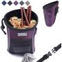 VIVAGLORY Dog Treat Bag, Sports Style & Enlarged Opening,Hands-Free Dog Treat Pouch with Adjustable Waistband, Poop Bag Dispenser, Large Enough to Carry Treats, Kibbles, Pet Toys | 2 Ways to Wear