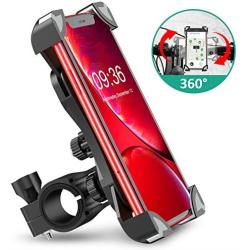 Bovon Anti-Shake Bike Phone Mount, 360° Rotation Universal Bicycle Motorcycle Phone Mount Holder Stand Cradle Clamp Compatible with iPhone 11 Pro Max/X/XR/XS MAX/8/7 Plus, Samsung Galaxy S10/S10e/S10