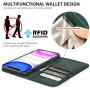 SHIELDON iPhone 11 Pro Max Case, Genuine Leather Wallet Auto Sleep Wake Case Folio Stand RFID Blocking Credit Card Slot Magnetic Protective Cover Compatible with iPhone 11 Pro Max - Midnight Green