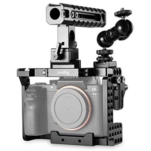 SMALLRIG Cage Kit for Sony A7II/A7RII/A7SII Camera with Cage, Handle, HDMI Lock, Cold Shoe, Quick Release Safety Rail, Double Ball Head - 1894