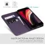 SHIELDON iPhone SE 2020 Case, iPhone 8 Wallet Case, Genuine Leather iPhone 7 Flip Magnetic Cover Card Slots Carry-All with Kickstand TPU Shockproof Case Compatible with iPhone SE2/8/7 - Dark Purple SHIELDON iPhone SE 2020 Case, iPhone 8 Wallet Case, Genuine Leather iPhone 7 Flip Magnetic Cover Card Slots Carry-All with Kickstand TPU Shockproof Case Compatible with iPhone SE2/8/7 - Dark Purple