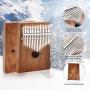 Kalimba 17 keys with Study Instruction and Tune Hammer, Portable Thumb Piano Mbira Sanza Acacia Koa Wood Body Ore Metal Tines