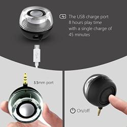 Portable Speaker, Leadsound Crystal 3W 27mm 8Ω Mini Wireless Speaker with 3.5mm Aux Audio Jack Plug in Clear Bass Micro USB Port Audio Dock for Smart Phone, for iPad, Computer (Black)